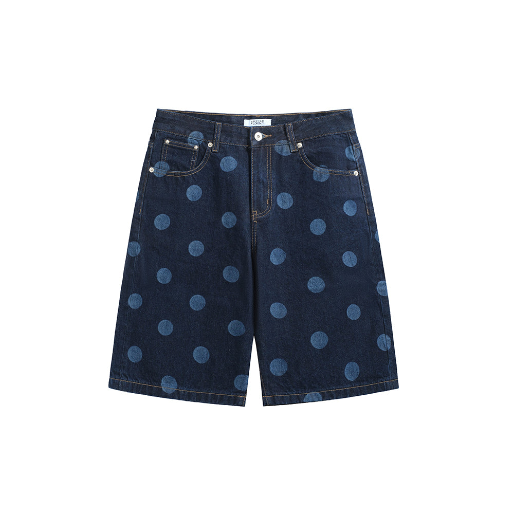 POLKA RAW DENIM SHORTS