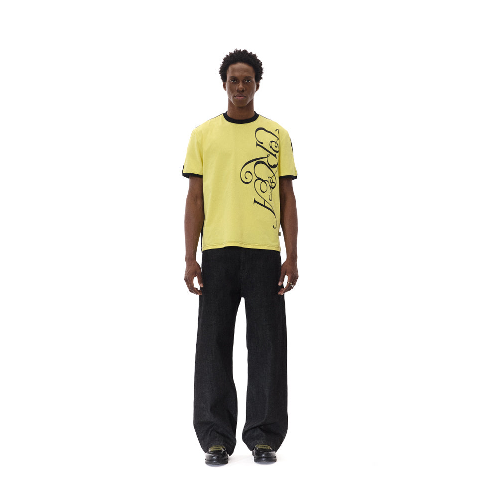 PATCHWORK COLOR-BLOCK SCRIPT PRINT TEE