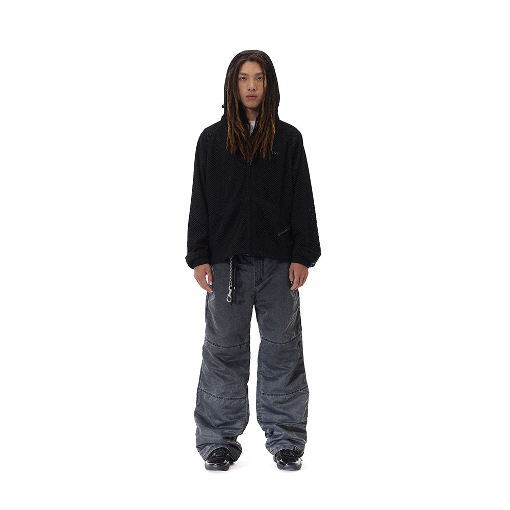 WASH OUT NYLON BAGGY CARGO PANTS