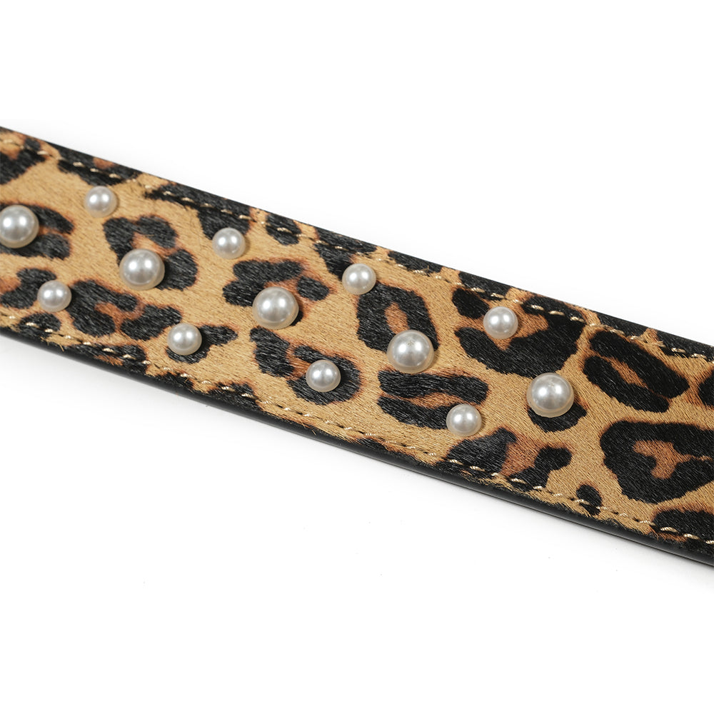 LEOPARD PRINT DOUBLE PRONG BELT