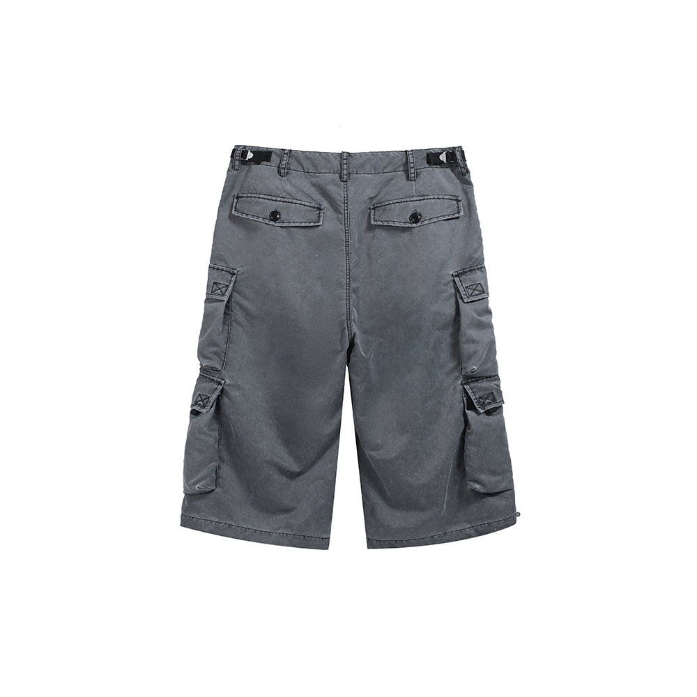 WASH OUT NYLON BAGGY CARGO SHORTS