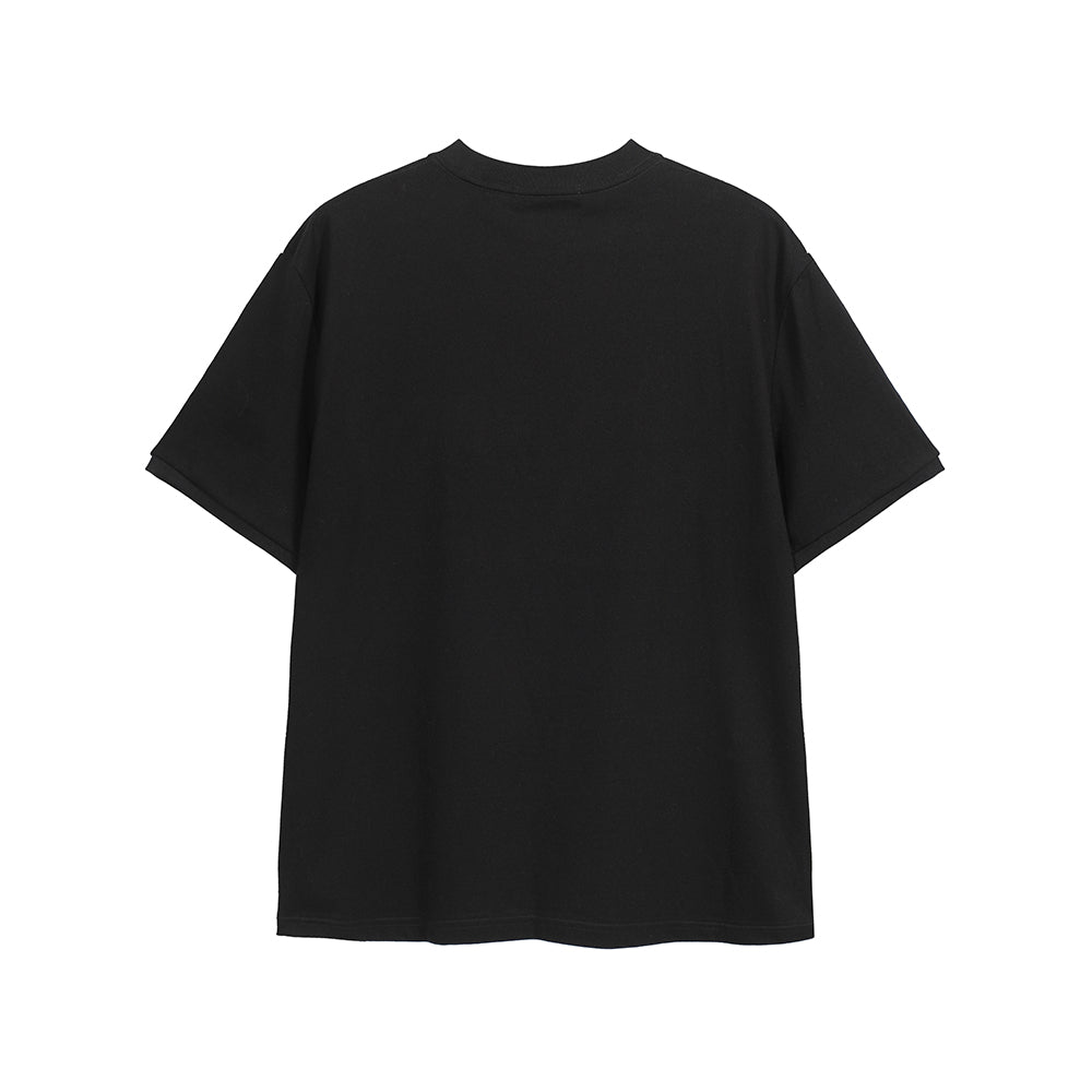 PATCHWORK COLOR-BLOCK SCRIPT PRINT TEE