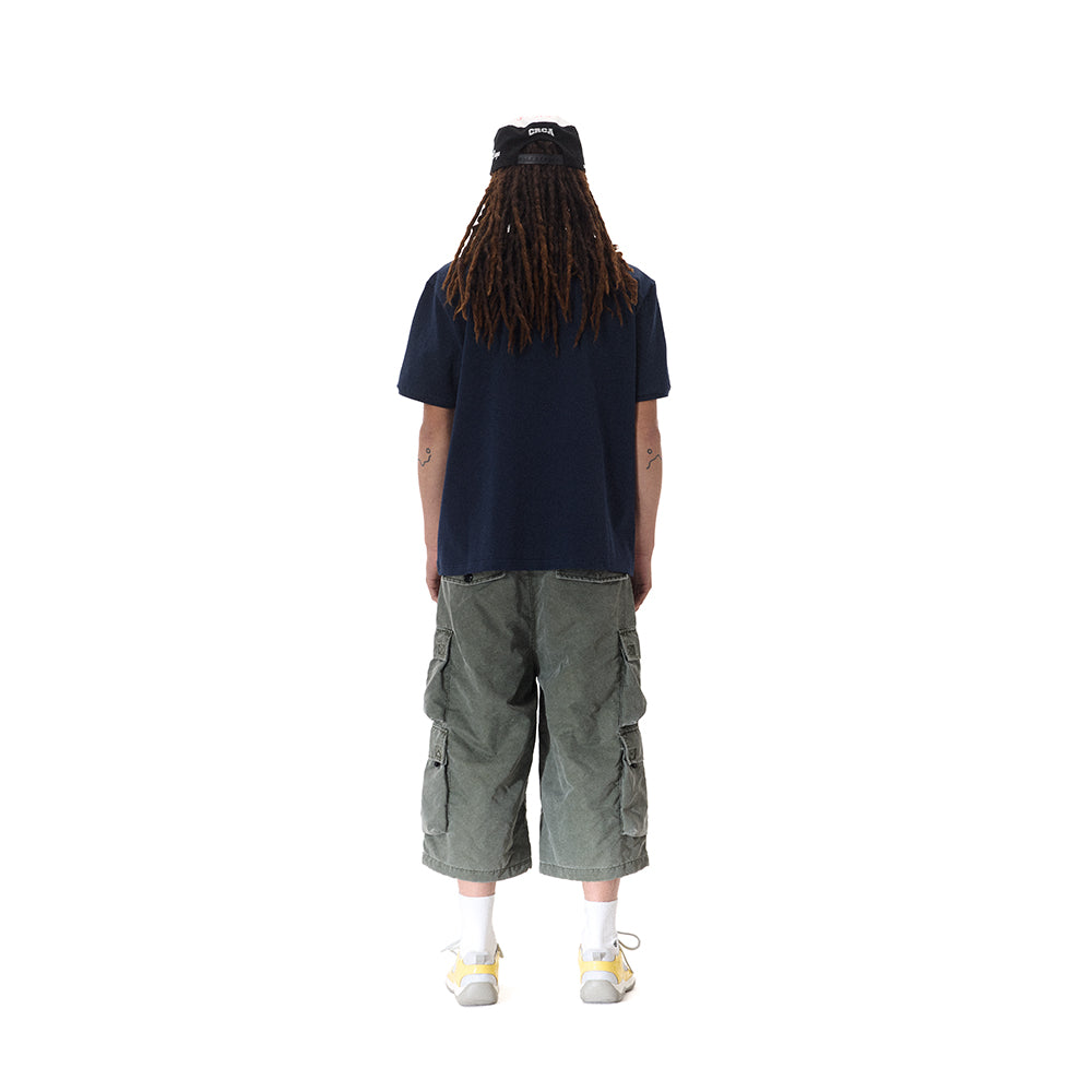 WASH OUT NYLON BAGGY CARGO SHORTS