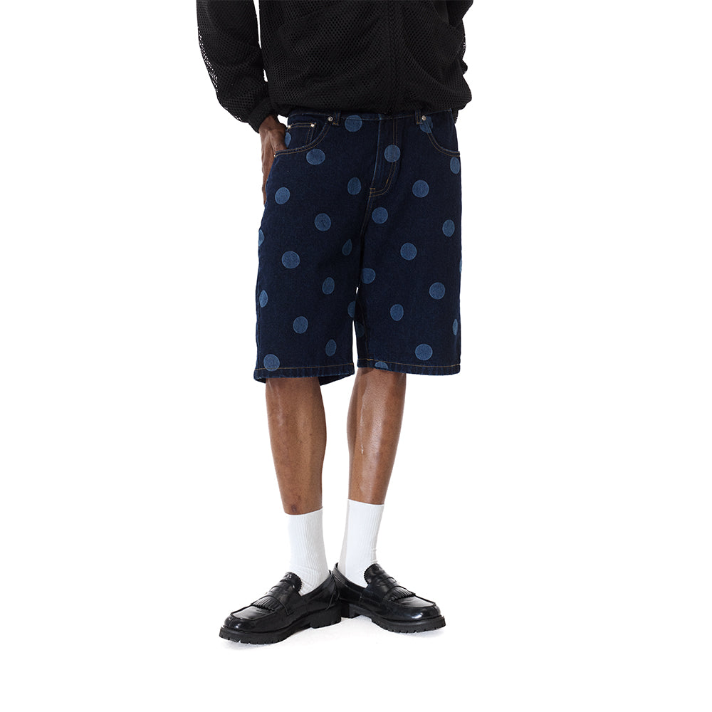 POLKA RAW DENIM SHORTS