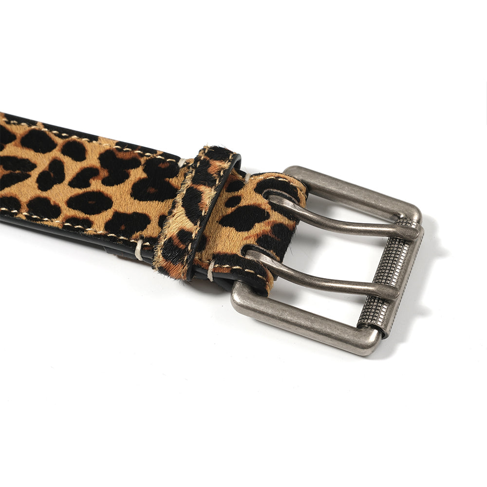 LEOPARD PRINT DOUBLE PRONG BELT
