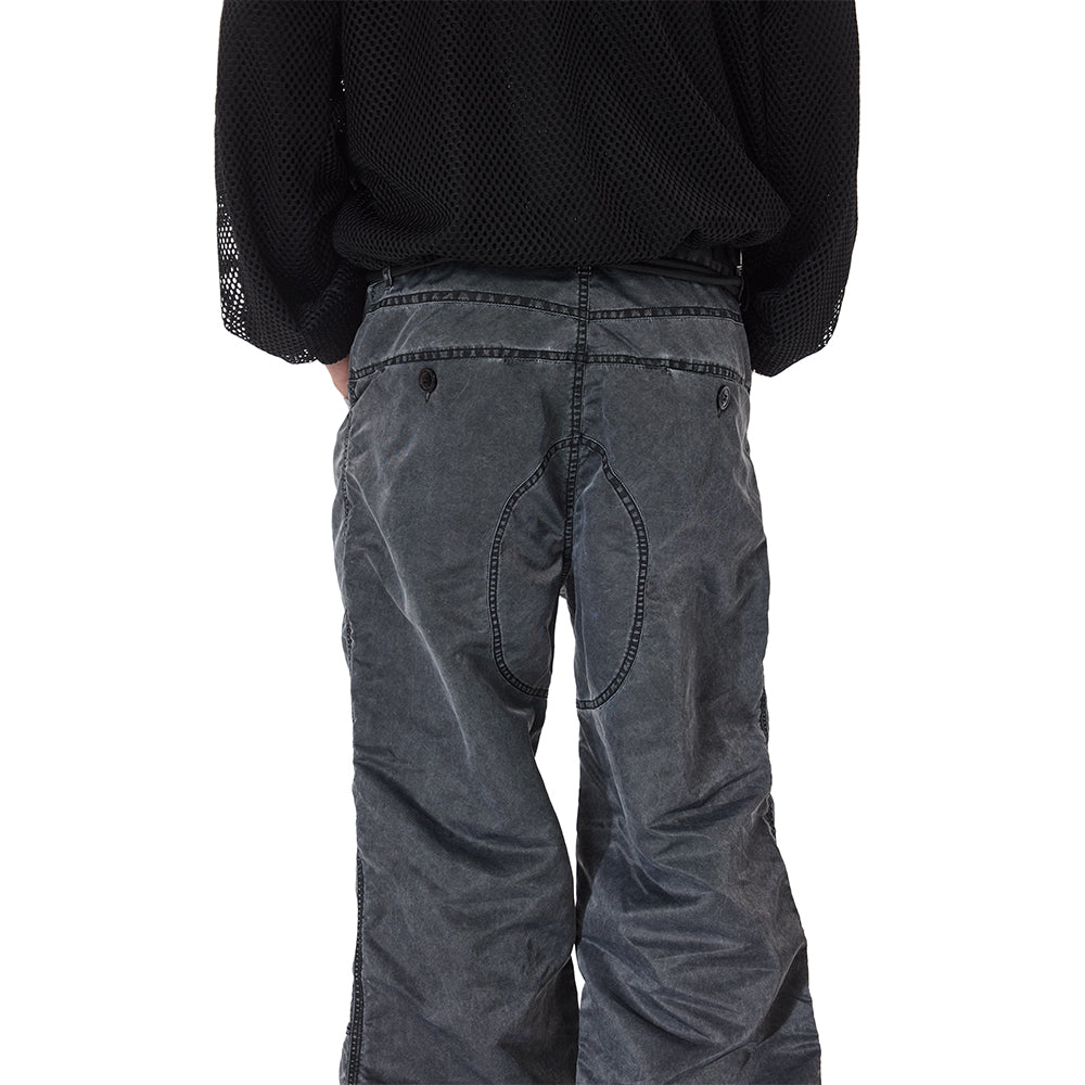 WASH OUT NYLON BAGGY CARGO PANTS