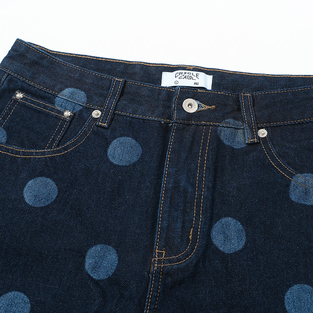 POLKA RAW DENIM SHORTS