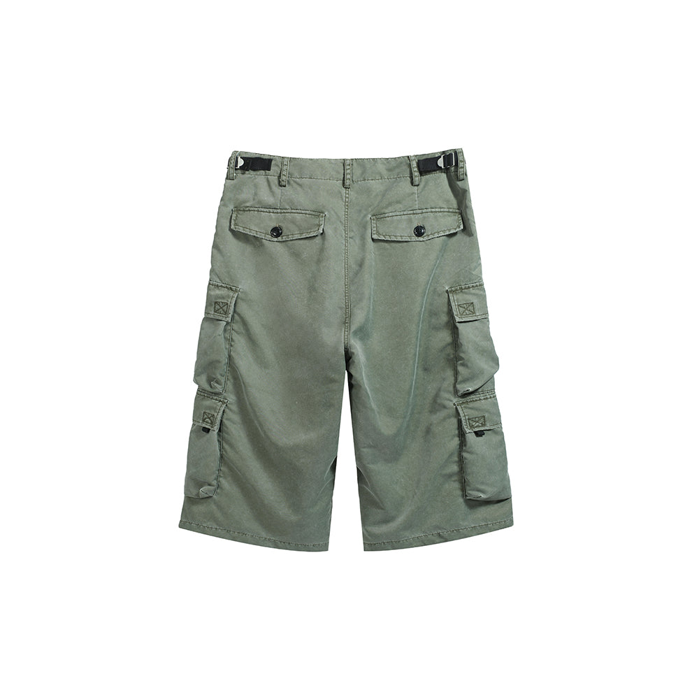 WASH OUT NYLON BAGGY CARGO SHORTS