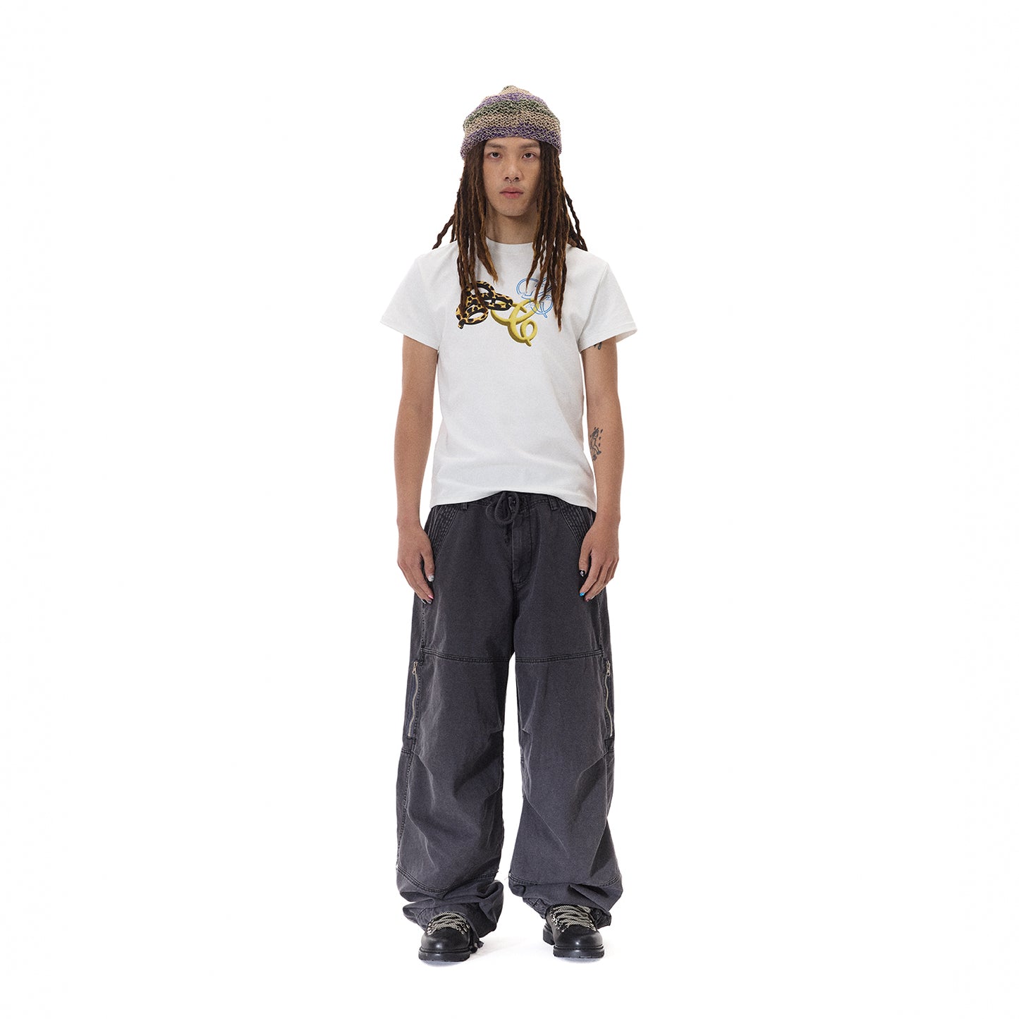 WASH OUT ZIP BAGGY CARGO PANT