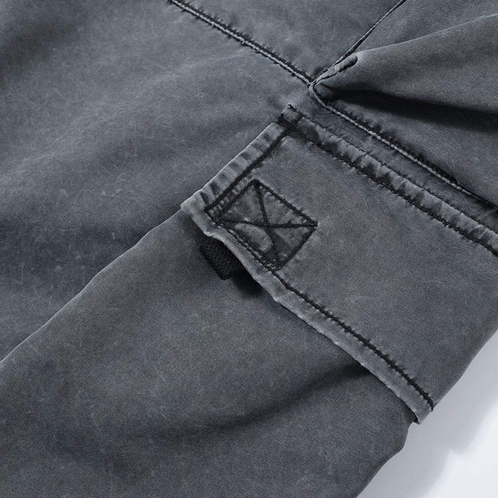 WASH OUT NYLON BAGGY CARGO SHORTS
