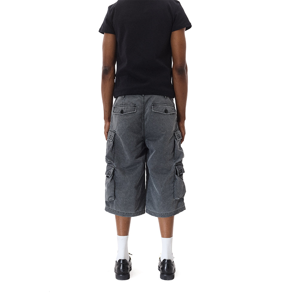 WASH OUT NYLON BAGGY CARGO SHORTS