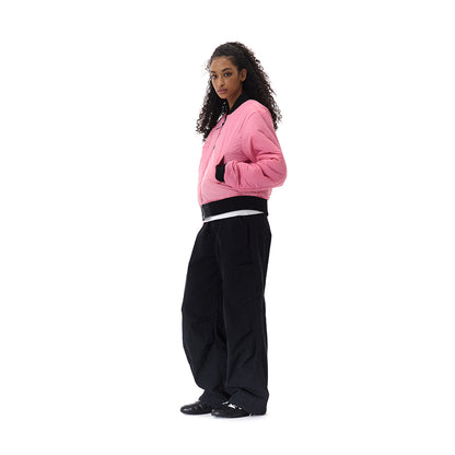 WASH OUT NYLON REVERSIBLE BOMBER