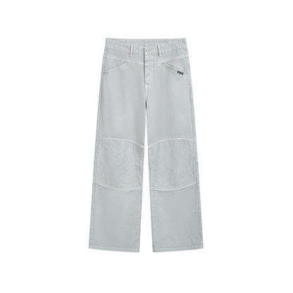 LIGHT GREY WASHED DENIM PANTS