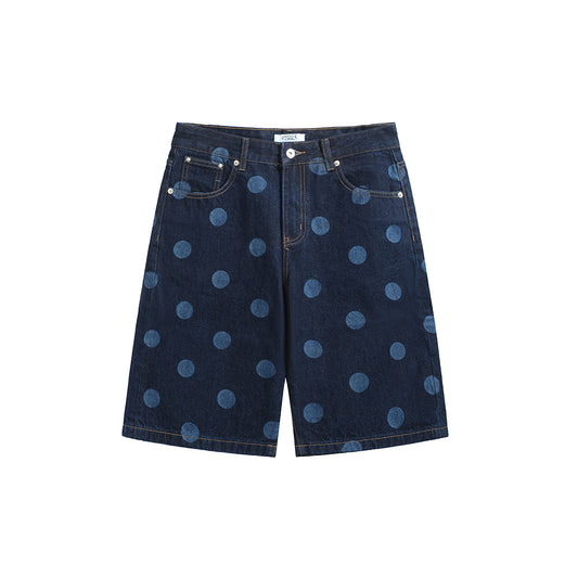POLKA RAW DENIM SHORTS
