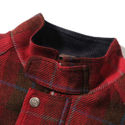 SCOTTISH RED TARTAN WOOL SAFARI JACKET