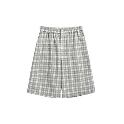 PLAID BAGGY SHORTS