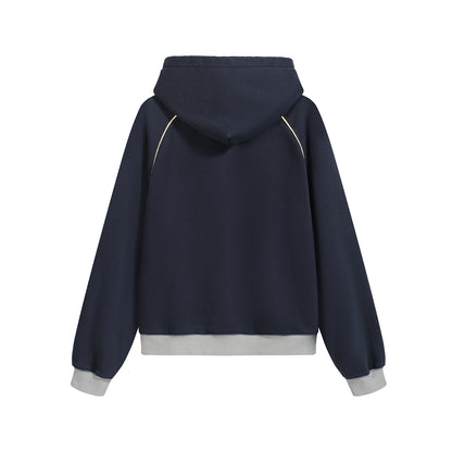 BRIAR PRINT RAGLAN SLEEVE COLOR-BLOCK HOODIE