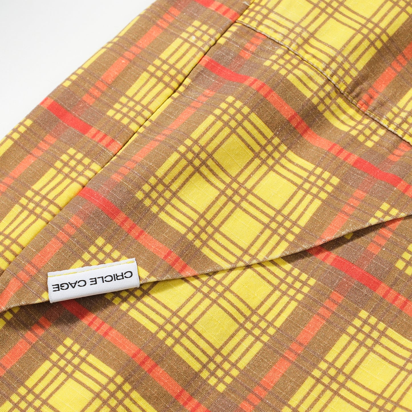 YELLOW LARGE GRID BALACLAVA HALF-ZIP HARDSHELL JACKET