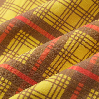 YELLOW LARGE GRID BALACLAVA HALF-ZIP HARDSHELL JACKET