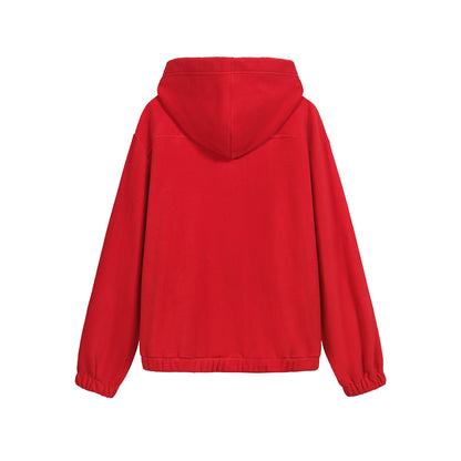 FRAYED COLLAR ETHNIC NOMADIC STYLE CARDIGAN HOODIE