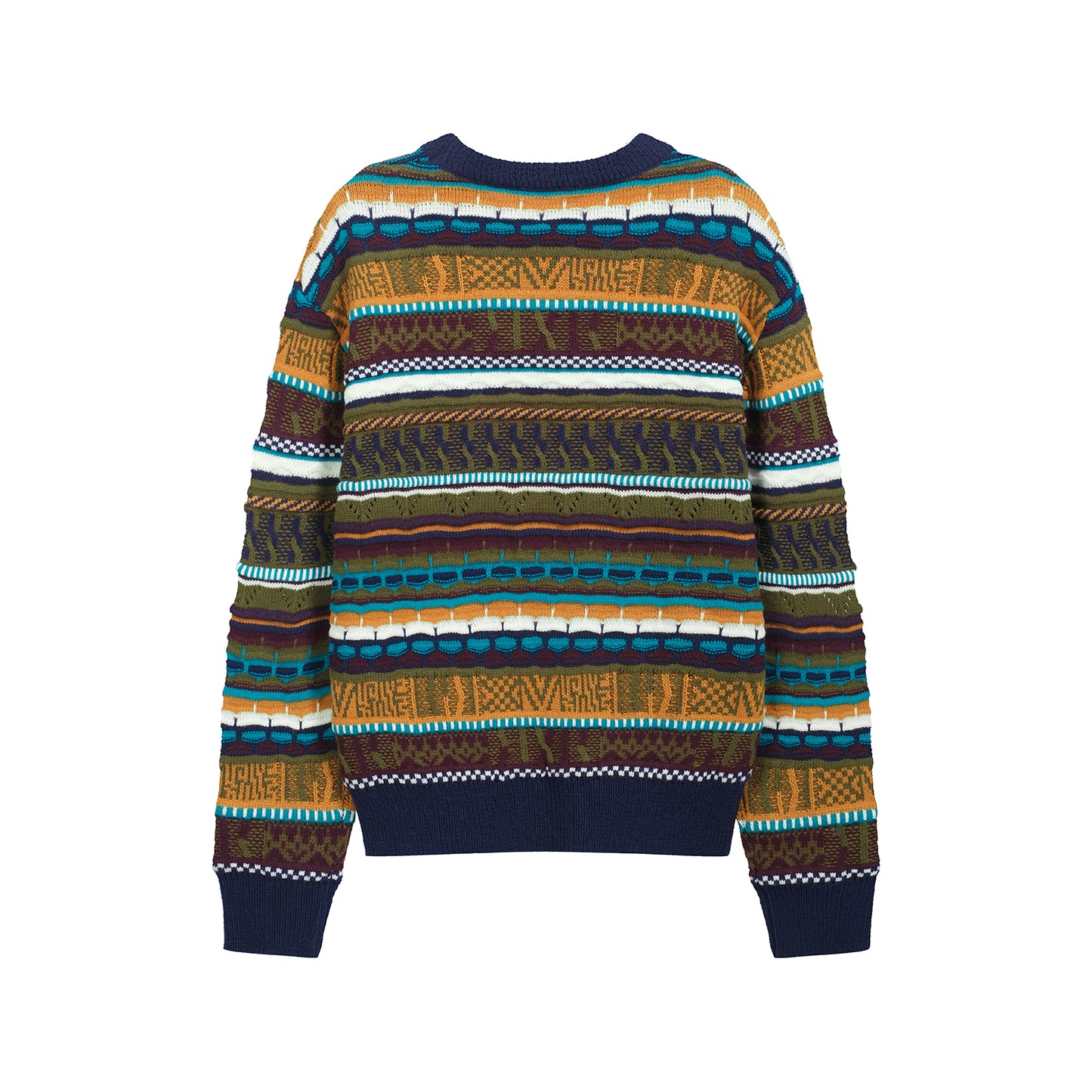VINTAGE KNIT PATCHWORK ETHNIC SWEATER