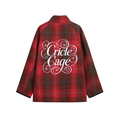 SCOTTISH RED TARTAN WOOL SAFARI JACKET