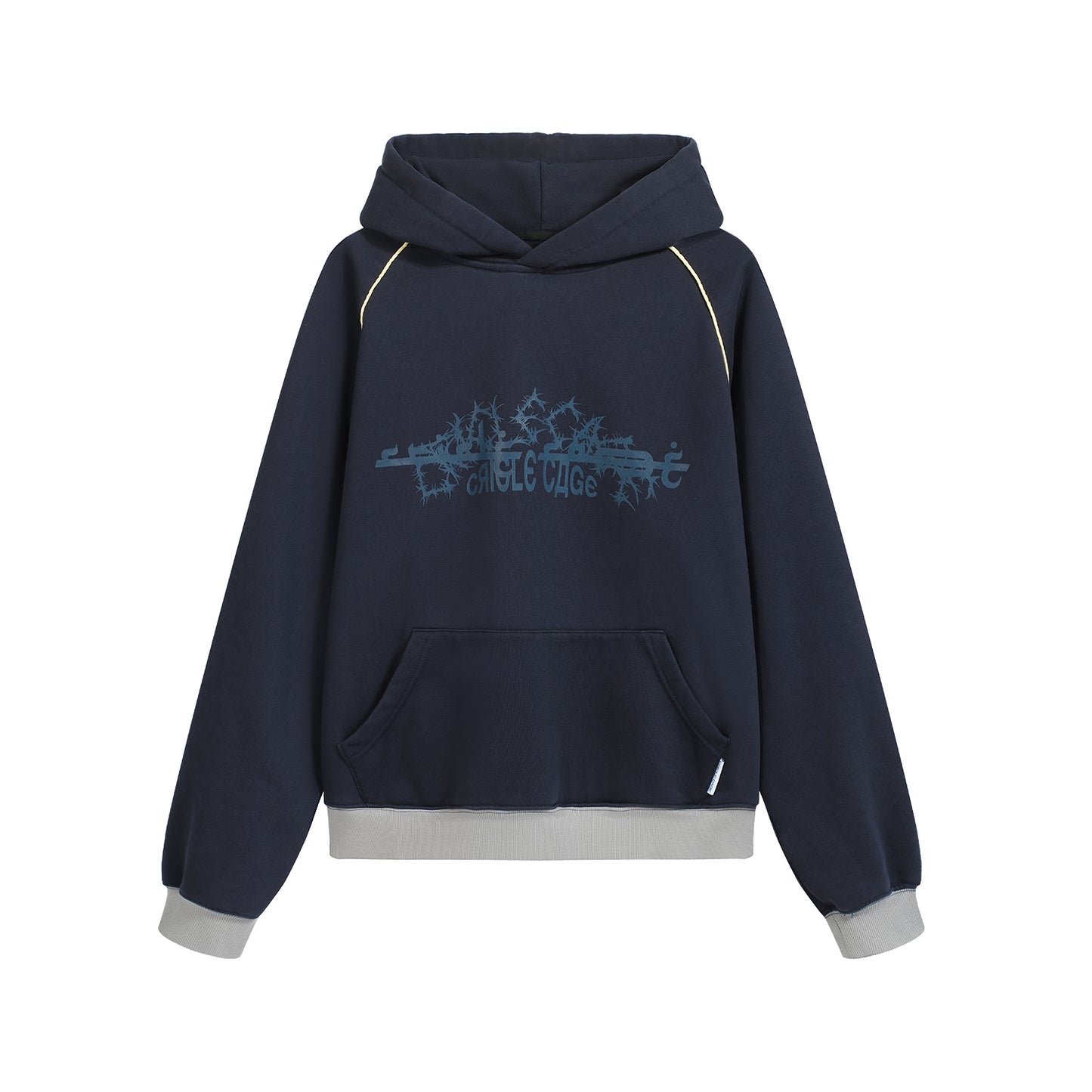 BRIAR PRINT RAGLAN SLEEVE COLOR-BLOCK HOODIE