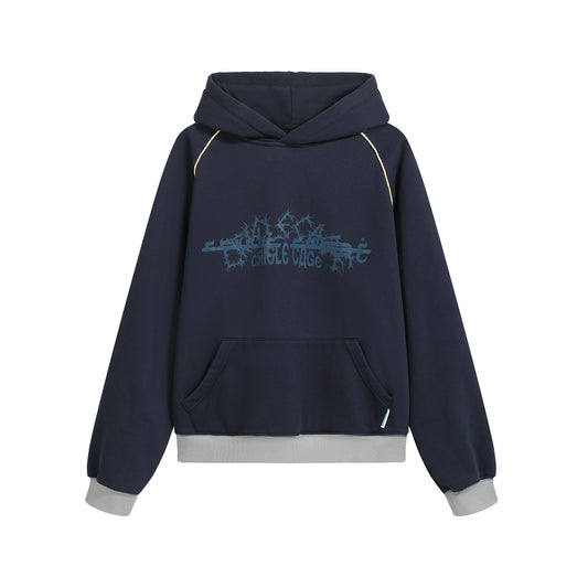 BRIAR PRINT RAGLAN SLEEVE COLOR-BLOCK HOODIE