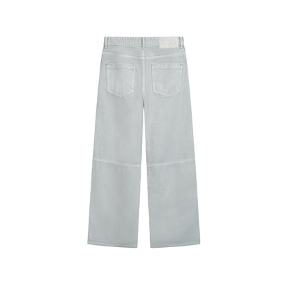 LIGHT GREY WASHED DENIM PANTS
