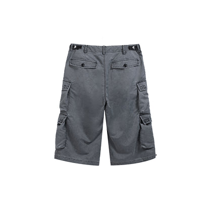 WASH OUT NYLON BAGGY CARGO SHORTS