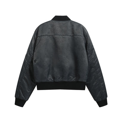 WASH OUT NYLON REVERSIBLE BOMBER