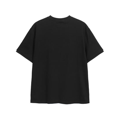 PATCHWORK COLOR-BLOCK SCRIPT PRINT TEE