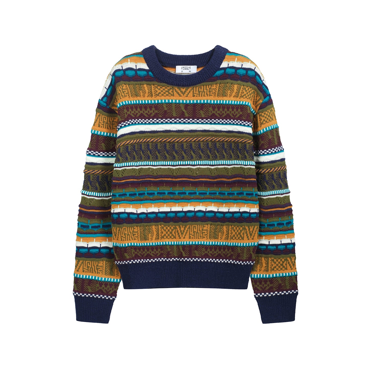 VINTAGE KNIT PATCHWORK ETHNIC SWEATER