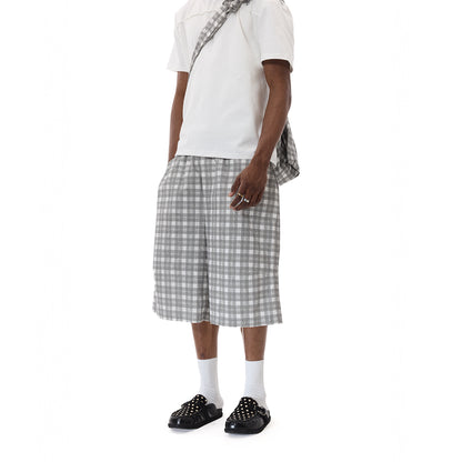 PLAID BAGGY SHORTS