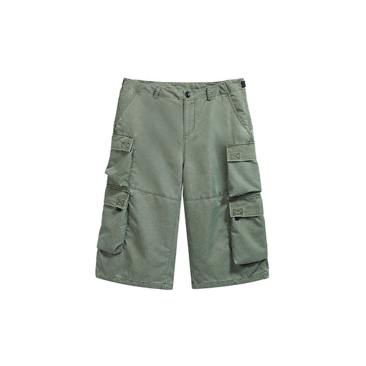 WASH OUT NYLON BAGGY CARGO SHORTS