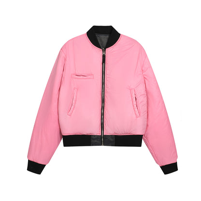 WASH OUT NYLON REVERSIBLE BOMBER