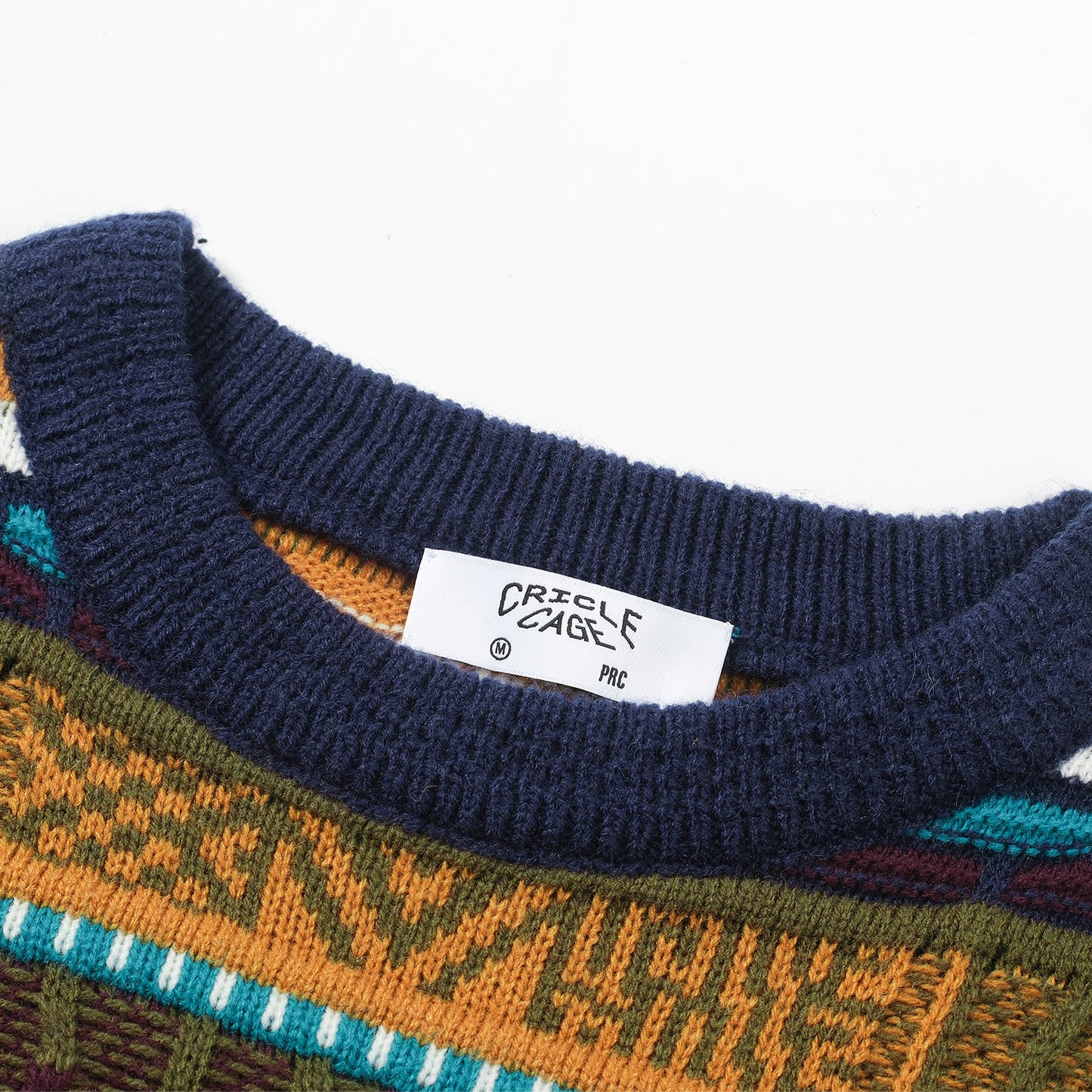 VINTAGE KNIT PATCHWORK ETHNIC SWEATER