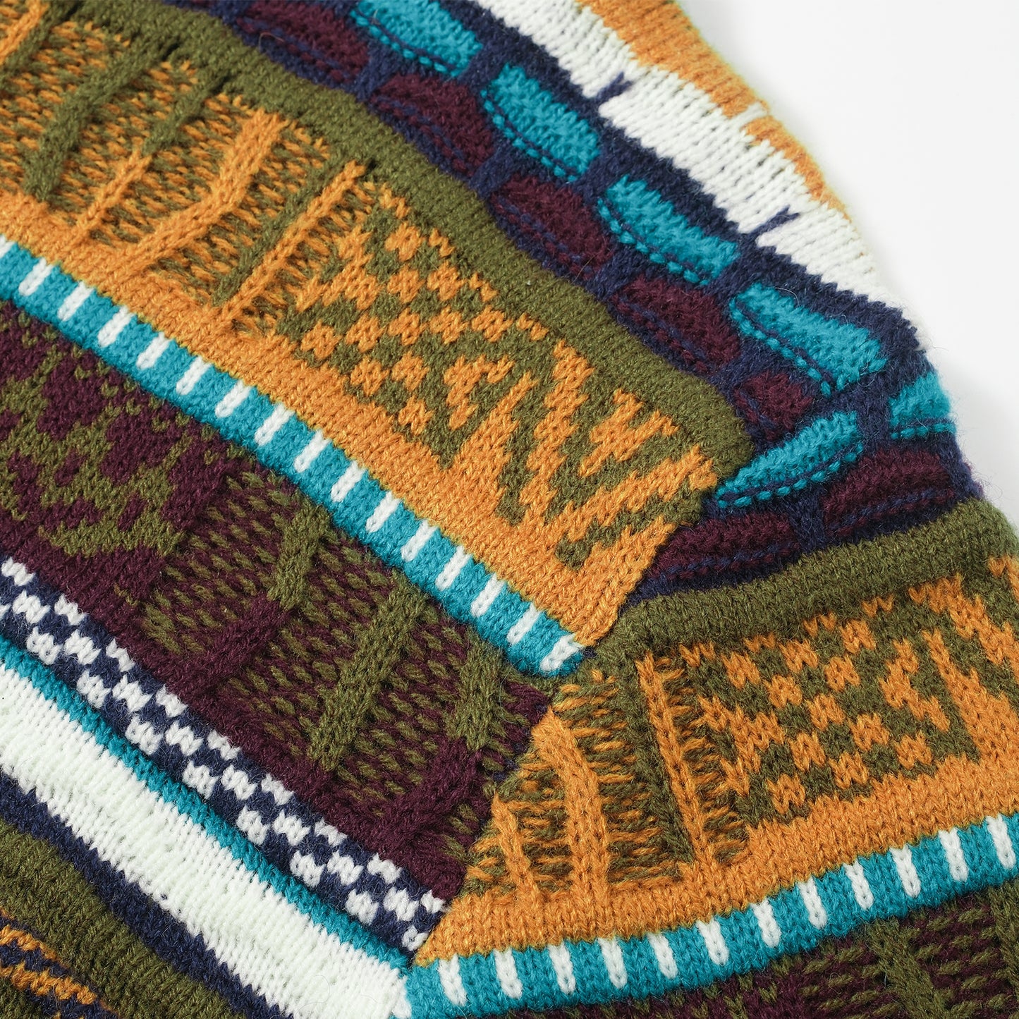 VINTAGE KNIT PATCHWORK ETHNIC SWEATER