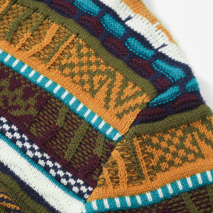 VINTAGE KNIT PATCHWORK ETHNIC SWEATER