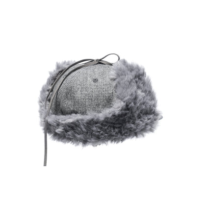 HOUNDSTOOTH EARFLAP CAP