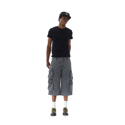 WASH OUT NYLON BAGGY CARGO SHORTS
