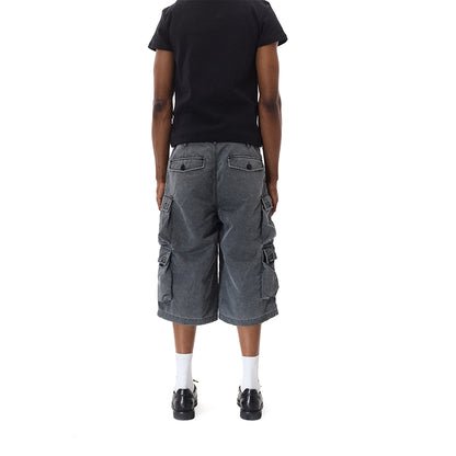 WASH OUT NYLON BAGGY CARGO SHORTS