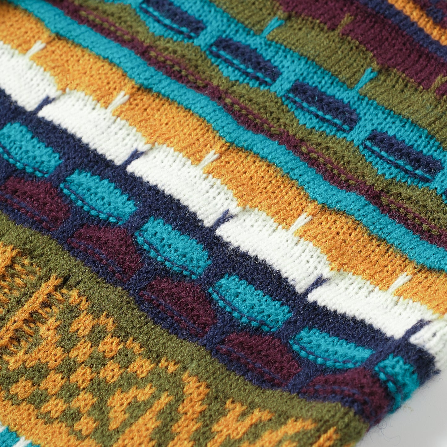 VINTAGE KNIT PATCHWORK ETHNIC SWEATER